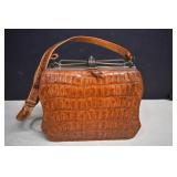 Vintage Brown Hornback Alligator Skin Purse