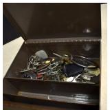 Vintage metal Box With Assorted Keys & Some Locks