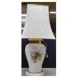 Large Oriental Table Lamp  -Shade Has A Stain &