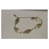 Vtg Van Dell 1/20 12K & Pearl Bracelet w/Chain