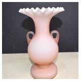 1920's Victorian Pink Satin Cased Glass Ruffle