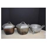 Cast Aluminum Pots and Colander