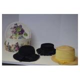 Lot VTG Womens Hats & Floral Hat Box MORE