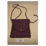 Vintage Leather Alligator Print Purse. Excellent