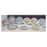 Nine Vintage Collectable Plates