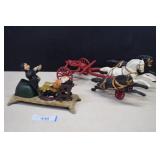 Cast Iron Replica Bank & Horses