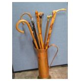 Vintage Hammered Copper LG Cane Holder WITH
