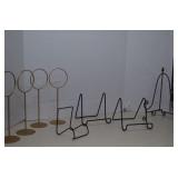 Lot Of 8 Metal Easels and Gold Tone Photo Holders