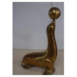 Vintage Heavy Brass Seal Playing With Ball