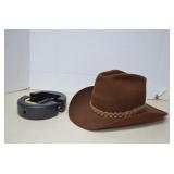 Resistol Brown western Hat & Hat Retainer