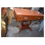 Antique Lyre Base Game Table with Replacement Top