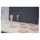 Vintage Tiffin Pink Glass Stemware Flanders MORE