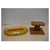 Vintage Decatur Industries Walnut Pipe Stand &