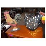 Wooden rooster & Tin Hen