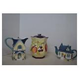Vintage Lot Cracker Barrel House Teapot  MORE