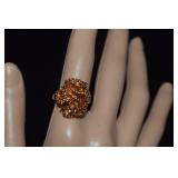 19KT GE Ruffled Swirl Ring  Sz 7-1/2