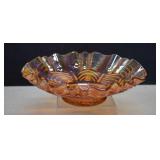 Fenton Marigold Carnival Glass Cut 'Arcs' Bowl 8.5