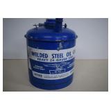 Vintage 2 Gallon Steel Oil Can
