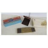 Vtg. Domino Sets, Folding Ruler & Cigarette Roller