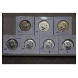 (7) Kennedy Silver Clad Half Dollars 65,67,68D Mix