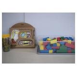 Childs Plate Set With Cup And Building Blocks