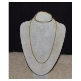 Ambassador Gold Tone Rope Necklace & Bracelet