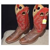 Justin Red/Brown Boots   Size 8D