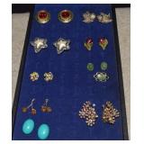 Vtg Clip & Screw Type Earrings and One Brooch