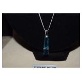 Sterling Necklace & Earrings w/ Blue Stones