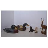 Lot Vintage Hand Carved Wood Animals MORE