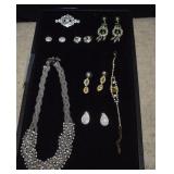 Rhinestone Costume Jewelry - Earrings are Pierced