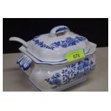Blue & White Soup Tureen
