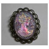 Beautiful Iridescent Cameo Brooch