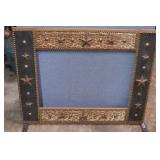Large Wood Cheetah Print & Metal Stars Frame