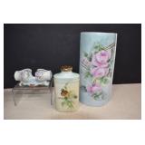 Vintage Hand Painted Porcelain,Vase Is From West