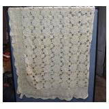 Vintage Hand Crochet  Knitted Lace Table Cloth -