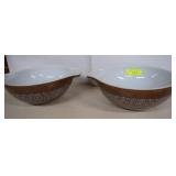 Two Vtg Woodland Princess Pyrex Mixing Bowls