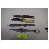 Two Hunting Knives & Two Throwing Knives