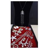 Very Nice Lot Of Rhinestone Costume Jewelry - Some