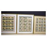 Three Framed Mint Stamp Collections,Full Sheets