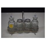Cruets Salt & Pepper Set In Caddy Made in England