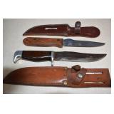 Two Hunting Knives With Sheaths