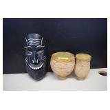 Carved Mask & African Drums