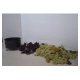 Lot Plastic / Rubber Decor Grapes & Black Planter