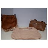Lot (3) Purses- Brown Leather Wrangler Purse MORE