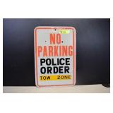 Vintage No Parking Police Order Tow Zone Metal