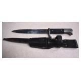 WWll German Bayonet With Scabbard & Leather Frog
