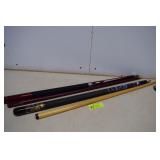 Two Two Piece Pool Cues. Dragon & Halix Graphite