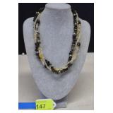 Multi-Strand Gemstone Necklace Of Smoky Quartz