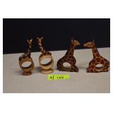 Hand Carved African Giraffe Napkin Rings